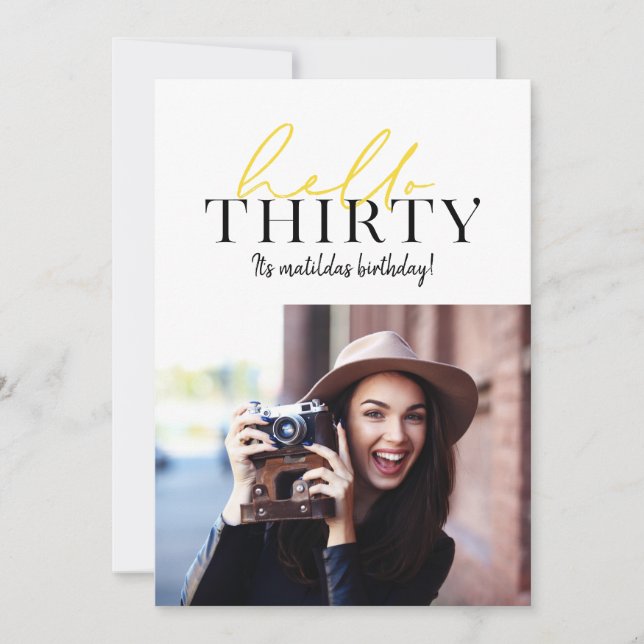 Script moderno e aniversário de 30 anos geométrico (Frente)