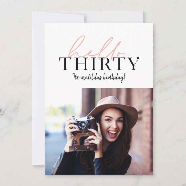 Script moderno e aniversário de 30 anos geométrico (Frente)