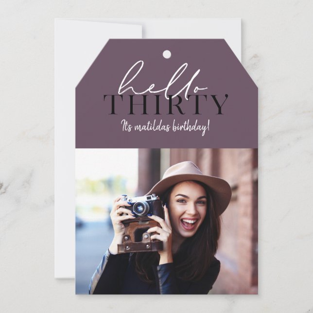 Script moderno e aniversário de 30 anos geométrico (Frente)