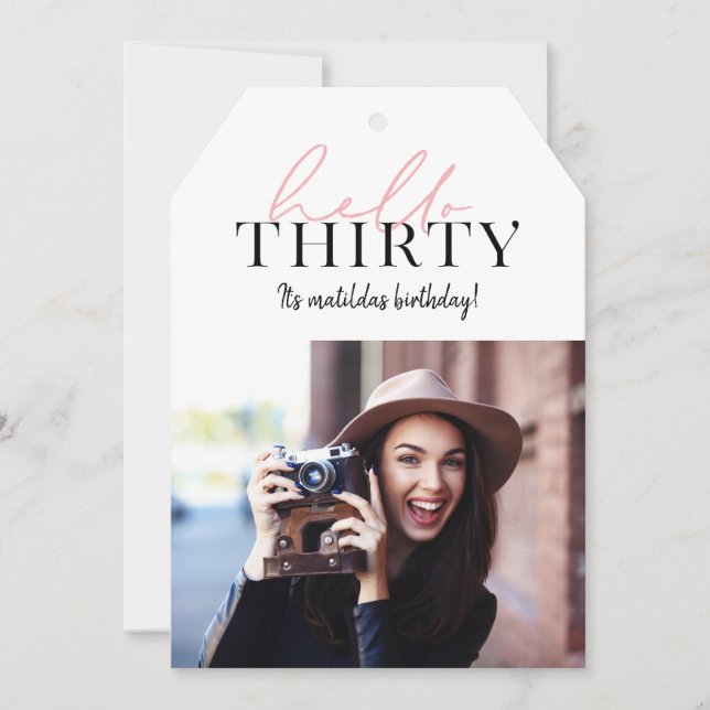 Script moderno e aniversário de 30 anos geométrico (Frente)