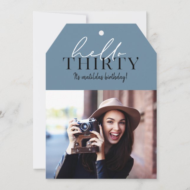 Script moderno e aniversário de 30 anos geométrico (Frente)