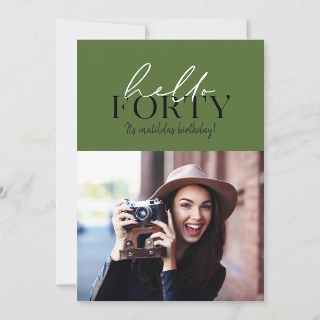 Script moderno e aniversário de 40 anos geométrico (Frente)