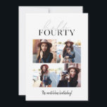 Script moderno e aniversário de 40 anos geométrico<br><div class="desc">Script moderno e geométrico de 40º aniversário com fotos múltiplas. A cor do padrão do backer geométrico pode ser alterada.</div>