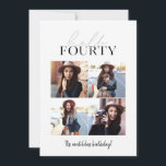 Script moderno e aniversário de 40 anos geométrico<br><div class="desc">Script moderno e geométrico de 40º aniversário com fotos múltiplas. A cor do padrão do backer geométrico pode ser alterada.</div>