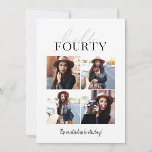 Script moderno e aniversário de 40 anos geométrico