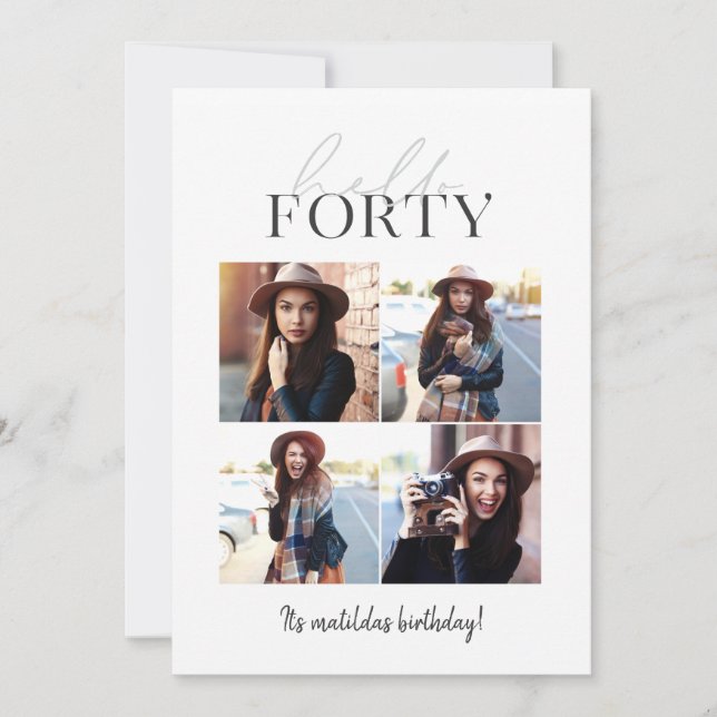 Script moderno e aniversário de 40 anos geométrico (Frente)