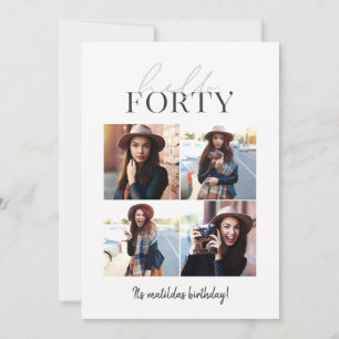 Script moderno e aniversário de 40 anos geométrico