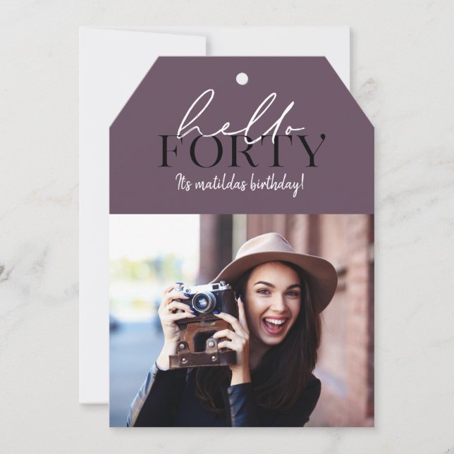 Script moderno e aniversário de 40 anos geométrico (Frente)