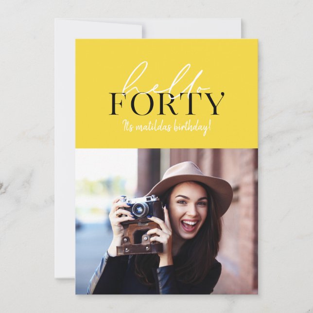 Script moderno e aniversário de 40 anos geométrico (Frente)