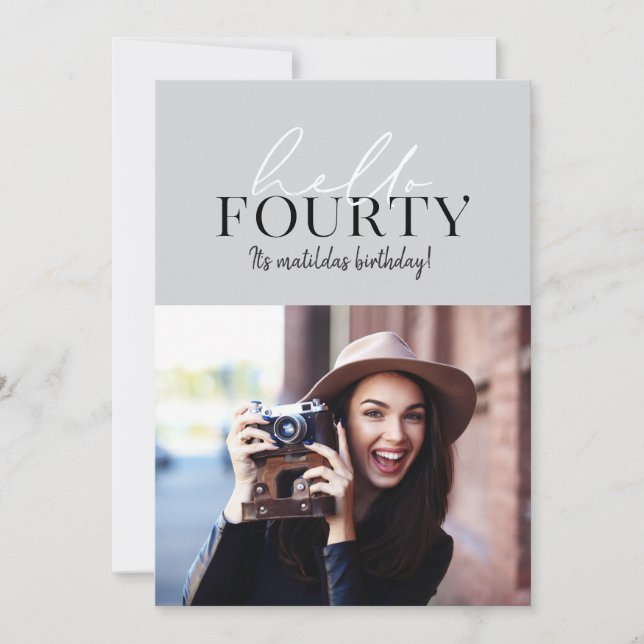 Script moderno e aniversário de 40 anos geométrico (Frente)