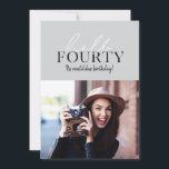 Script moderno e aniversário de 40 anos geométrico<br><div class="desc">Script moderno e foto geométrica de 40º aniversário convidada. Padrão geométrico do dorso. A cor pode ser alterada.</div>