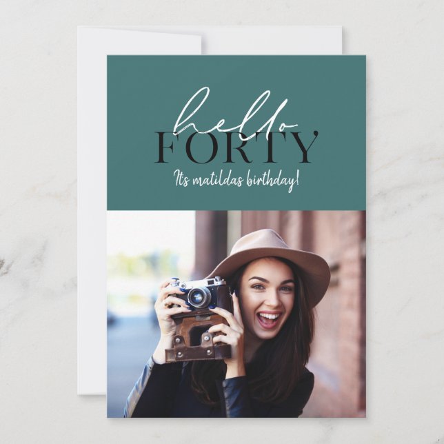 Script moderno e aniversário de 40 anos geométrico (Frente)