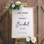 Script Moderno | Poster de sinais de boas-vindas d<br><div class="desc">Sinal de boas-vindas Elegante minimalista para o seu chá de panela,  Contraste de cor preto e branco moderno.</div>