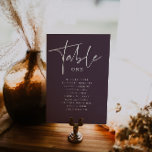 Script na moda | Cartão de Mesa de Casamento Moder<br><div class="desc">Cartões de mesa melhoram a aparência da sua capa de mesa e colocam o toque final no seu dia especial. Impressão personalizada dos nomes ou números das suas mesas. A impressão frente e verso está incluída no preço. Adicione seu texto personalizado a este design usando as caixas "Editar este modelo...</div>