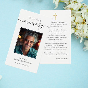 Script No Loving Memory Funeral Photo Prayer Card