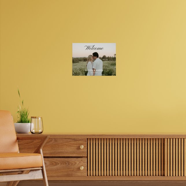 Script Photo Wedding Welcome Sign Poster (Sala de Estar 2)