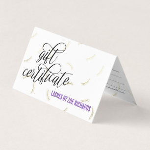 Script Preto e Certificado de Presente Roxo de Lin