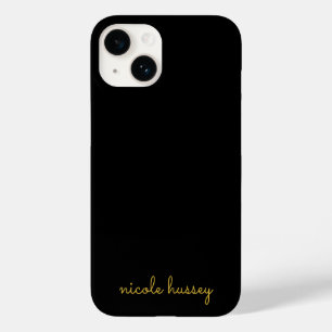Script Preto e Dourado Monograma Moderno Elegant