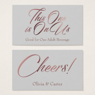 Script Rosa Dourado em placas de tíquete de Cinza