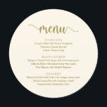 Script Russo Moderno, Menu Janto Casamento<br><div class="desc">Modern Rustic Script, em esquema clássico de ouro, Menu Janto Casamento. Um cartão de menu perfeito para o seu grande dia. Você pode alterar as cores da fonte do script e alterar o conteúdo e as fontes do menu para atender às suas necessidades. Esta design pode ser usada para seu...</div>