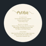 Script Russo Moderno, Menu Janto Casamento<br><div class="desc">Modern Rustic Script, em esquema clássico de ouro, Menu Janto Casamento. Um cartão de menu perfeito para o seu grande dia. Você pode alterar as cores da fonte do script e alterar o conteúdo e as fontes do menu para atender às suas necessidades. Esta design pode ser usada para seu...</div>