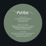 Script Russo Moderno, Menu Janto Casamento<br><div class="desc">Modern Rustic Script, em verde-senso verde-verde-verde, Menu Janto de Casamento. Um cartão de menu perfeito para o seu grande dia. Você pode alterar as cores da fonte do script e alterar o conteúdo e as fontes do menu para atender às suas necessidades. Esta design pode ser usada para seu aniversário,...</div>