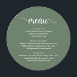 Script Russo Moderno, Menu Janto Casamento<br><div class="desc">Modern Rustic Script, em verde-senso verde-verde-verde, Menu Janto de Casamento. Um cartão de menu perfeito para o seu grande dia. Você pode alterar as cores da fonte do script e alterar o conteúdo e as fontes do menu para atender às suas necessidades. Esta design pode ser usada para seu aniversário,...</div>