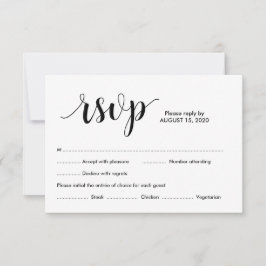 Script Rustic, Cor de fonte preta, RSVP de Casamen