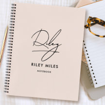 Script Signature Monogramo Blush Pink Modern Chic