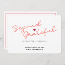 Script simples com coração - Cartões de agradecime