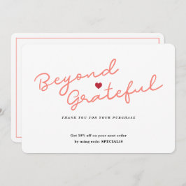 Script simples com coração - Cartões de agradecime