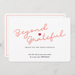 Script simples com coração - Cartões de agradecime