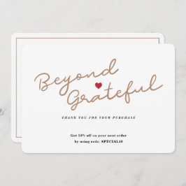 Script simples com coração - Cartões de agradecime