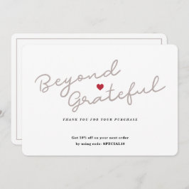 Script simples com coração - Cartões de agradecime