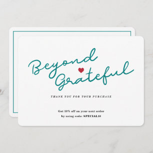 Script simples com coração - Cartões de agradecime