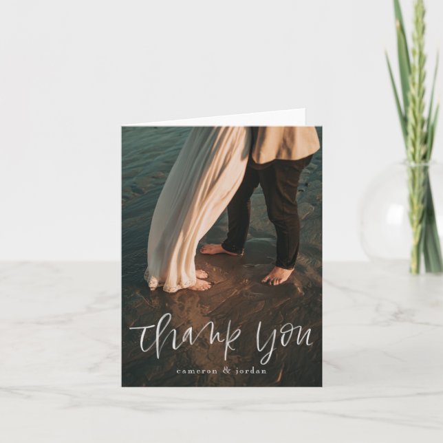 Script Watercolor Obrigado Cartão Retrato (Frente)