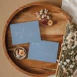 Script Whimsical | Cartão de Madrinha de casamento<br><div class="desc">Apresentando nossa impressionante escrita caprichosa | cartão azul empoeirado perfeito para a sua simples celebração do primavera boho. Nosso elegante design inclui uma paleta de cores vibrante brilhante e pastel com um script de caligrafia quic vintage. Quer você prefira um estilo minimalista ou clássico, nosso produto editável exclusivo oferece luxo...</div>