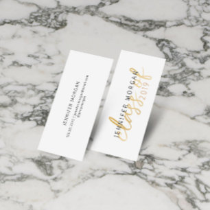 Script Whimsical Dourado Cartão de Nome para Gr