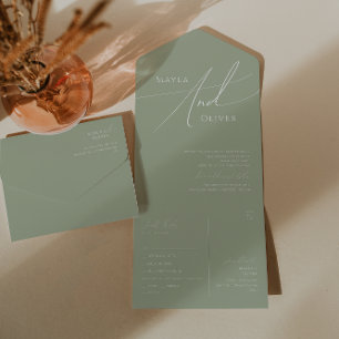 Script Whimsical Sage Green Casual Seal and Send