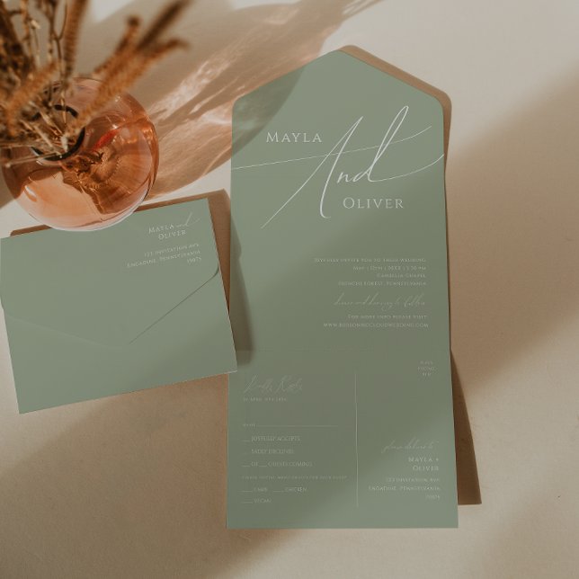 Script Whimsical | Sage Green Casual Seal and Send (Criador carregado)