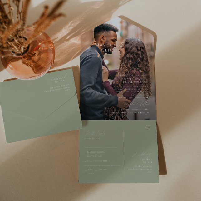 Script Whimsical | Sage Green Photo Seal and Send (Criador carregado)