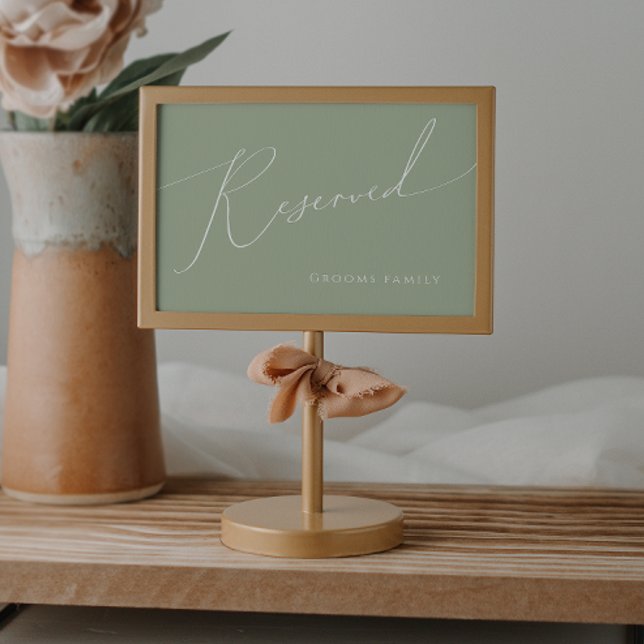 Script Whimsical | Sage Green Reserved Sign (Criador carregado)