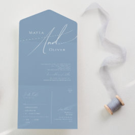 Script Whimsical | Selo casual azul empoeirado e e