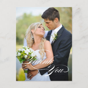 SCRIPT WHITE WEDDING OBRIGADO PELO CARTÃO POSTAL F