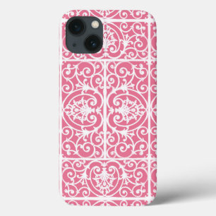 Scrollwork cor-de-rosa e branco