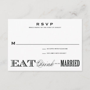& SE CASAR RSVP 3,5 x 5