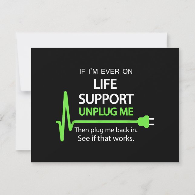 Se eu estiver no suporte de vida T Shirt sarcasti  (Frente)