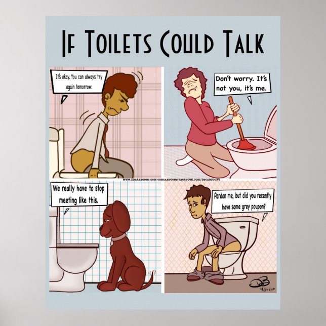 Se Os Banheiros Pudessem Falar Poster Azul Pálido (Frente)