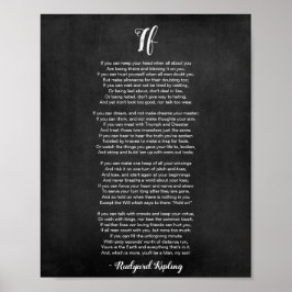 Se Poema de Rudyard Kipling Poster preto e branco