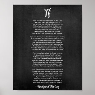 Se Poema de Rudyard Kipling Poster preto e branco